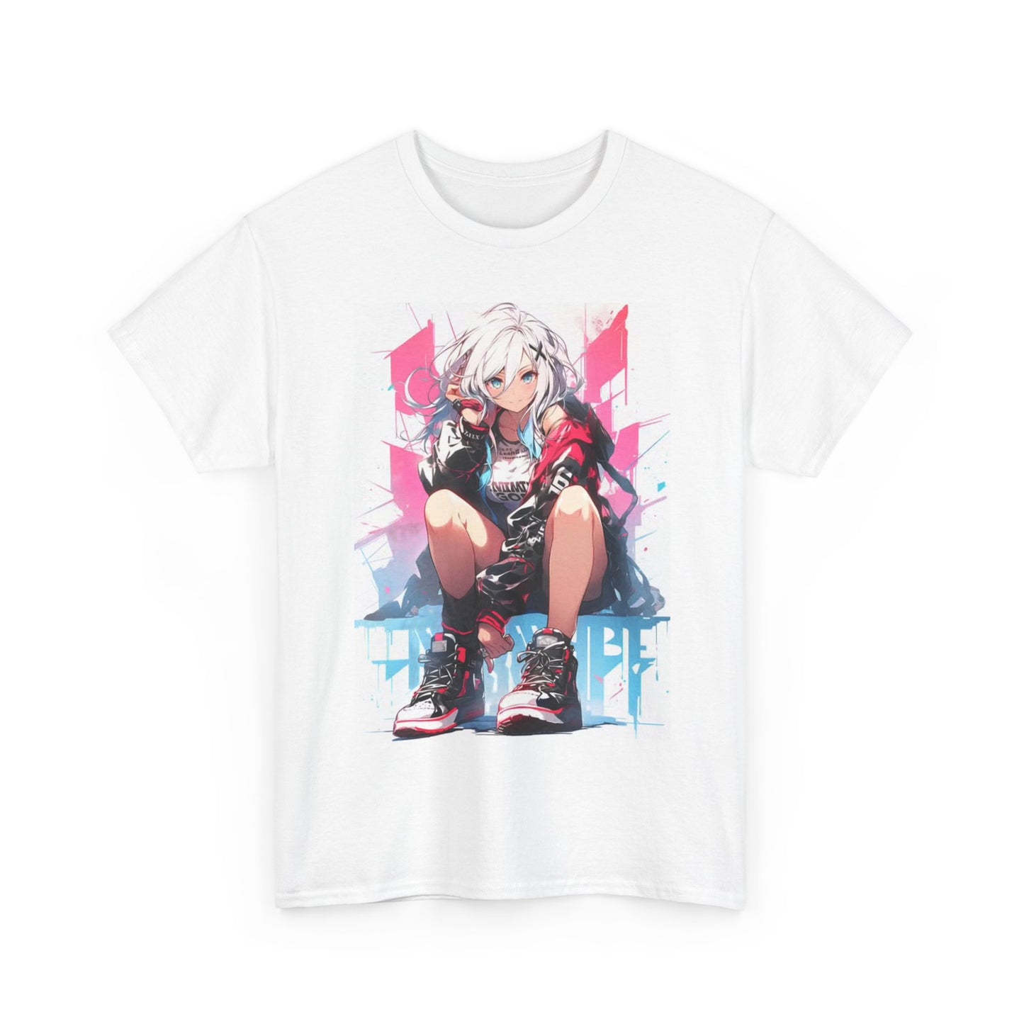 Waifu Anime T-shirt Girl Graphic Cartoon Retro Gaming Unisex Heavy Tee Gamer 7