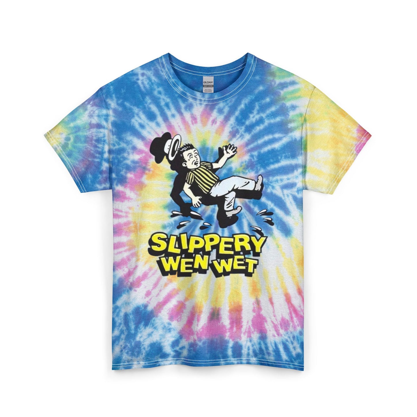 Slippery When Wet Funny T Shirt Unisex Tie Dye Cotton Tee Gift