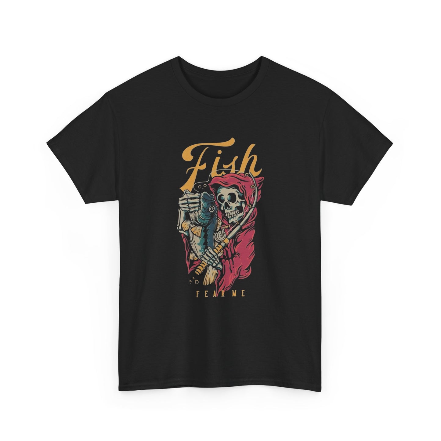 Fish Fear Me Funny Fishing Graphic T Shirt Unisex Cotton Tee Gift NEW