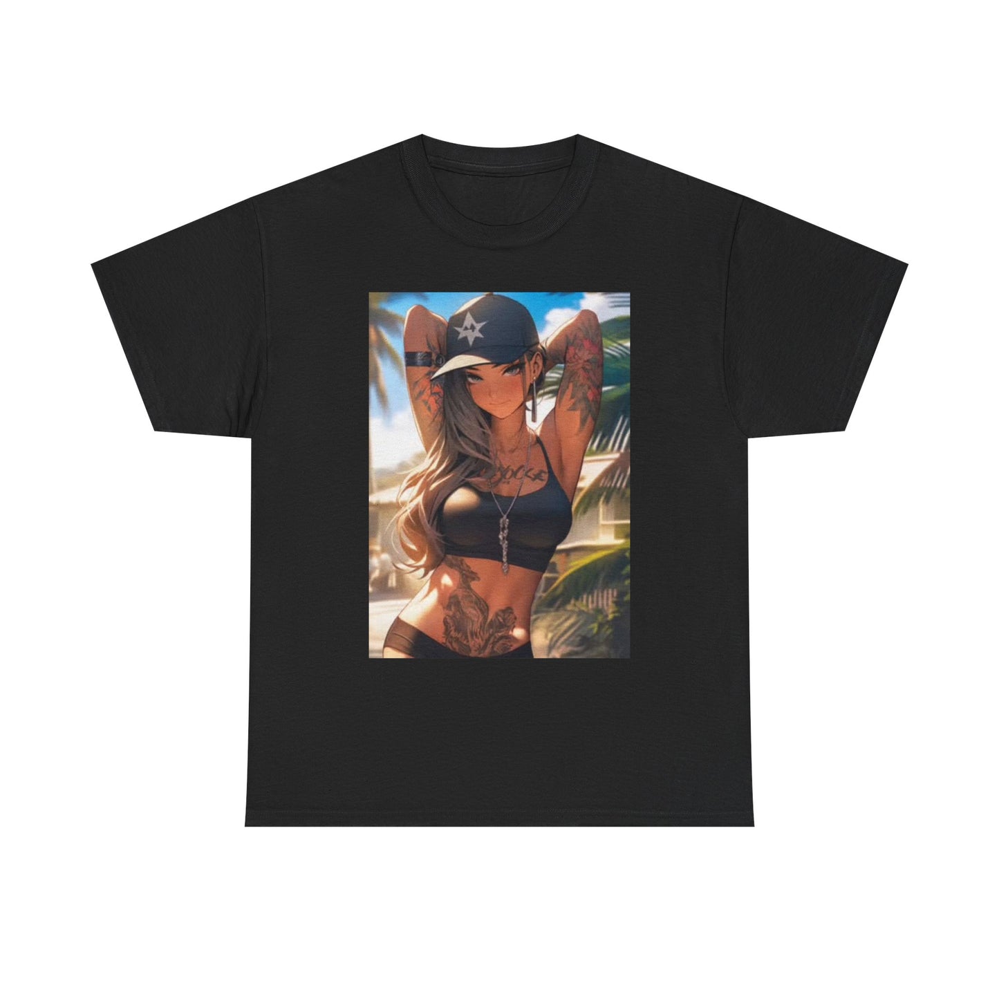 Waifu Anime Hentai Graphic T Shirt Sexy Tattoo Unisex Heavy Cotton Tee