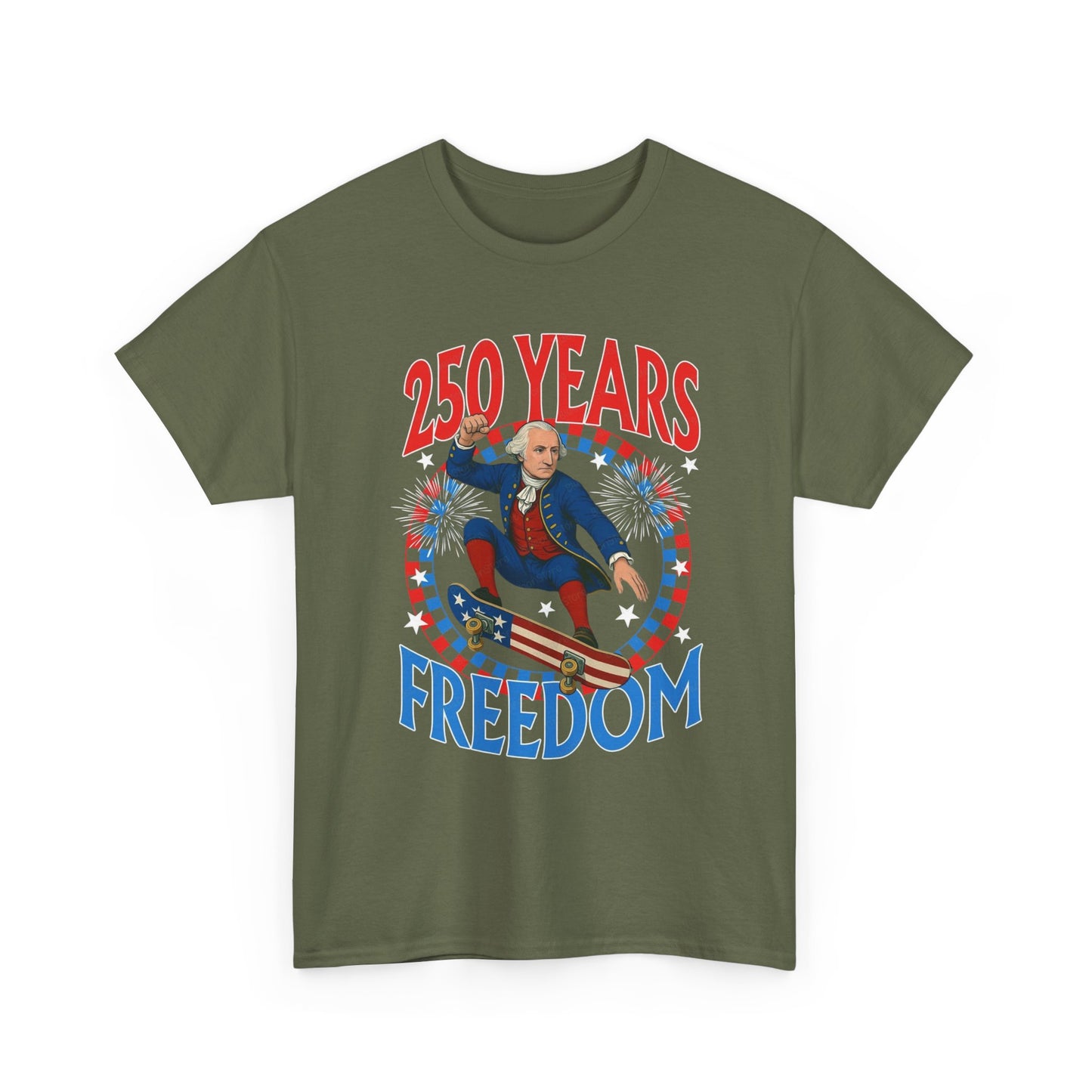 July 4th American Flag 250 Years Graphic T Shirt Unisex Cotton Tee NEW