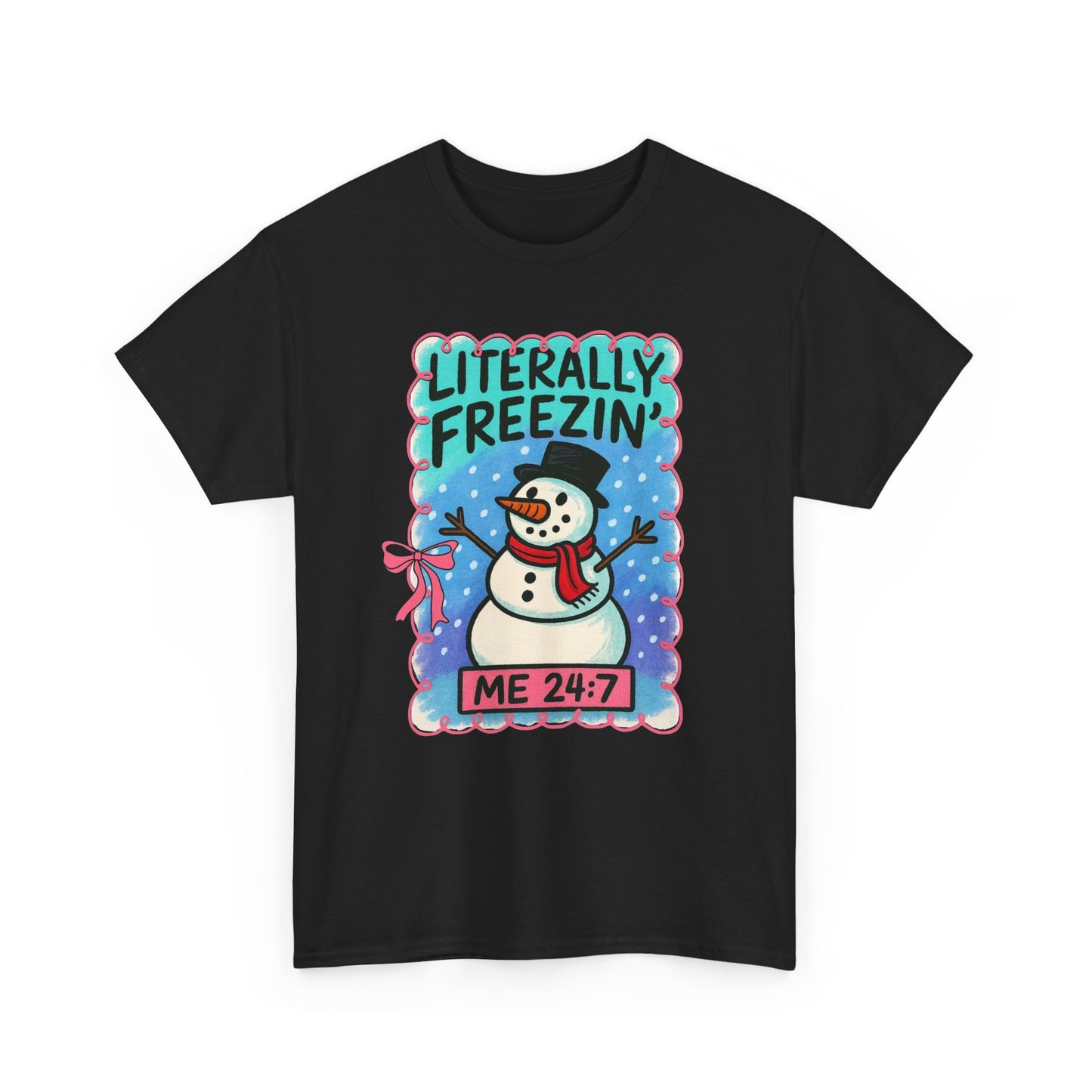 Literally Freezing Snowman Graphic T Shirt ADULT NEW