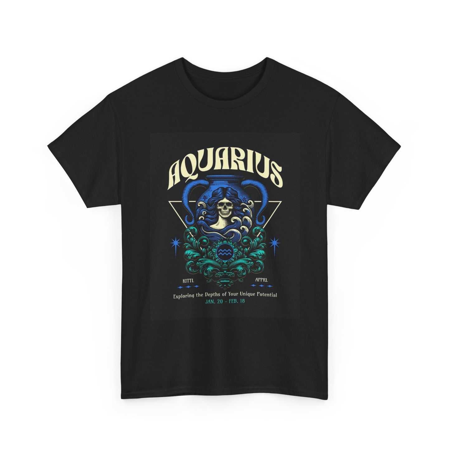Aquarius Zodiac Astrology Graphic T Shirt Unisex Heavy Cotton Tee