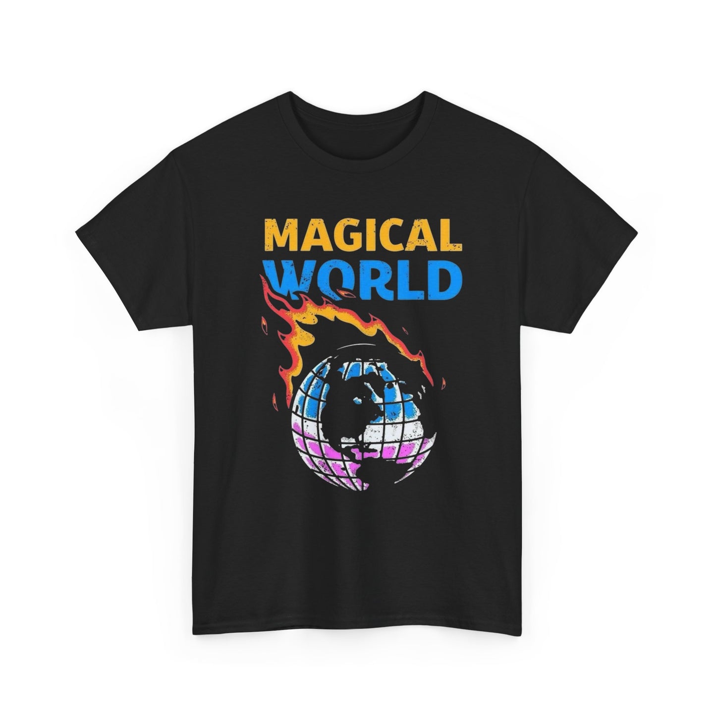 World On Fire Graphic T Shirt ADULT NEW Unisex Heavy Cotton Tee