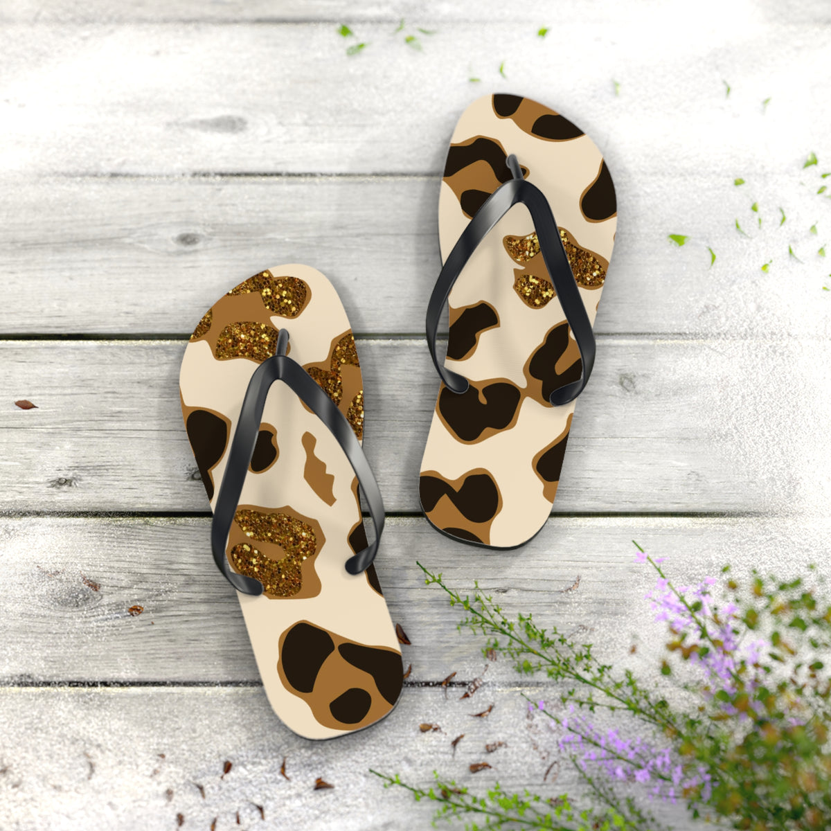 Glitter Bomb Beach Sandals, Slides for Summer, Flip Flops, Water Resistant