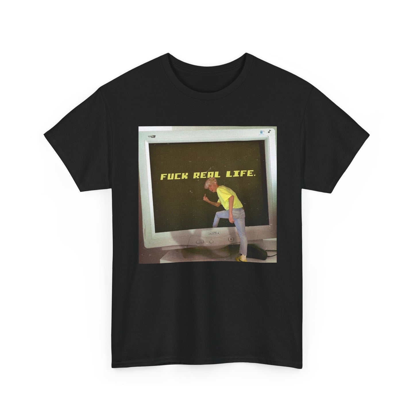 F Real Life Funny Retro Graphic T Shirt ADULT NEW Heavy Cotton Tee