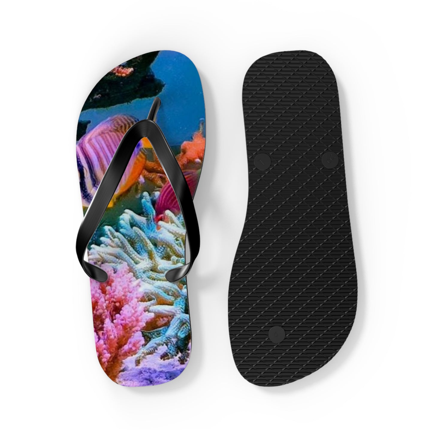 Coral Reef Summer Sandals, Beach Shoes, Vacation Flip Flops, Pool Slides