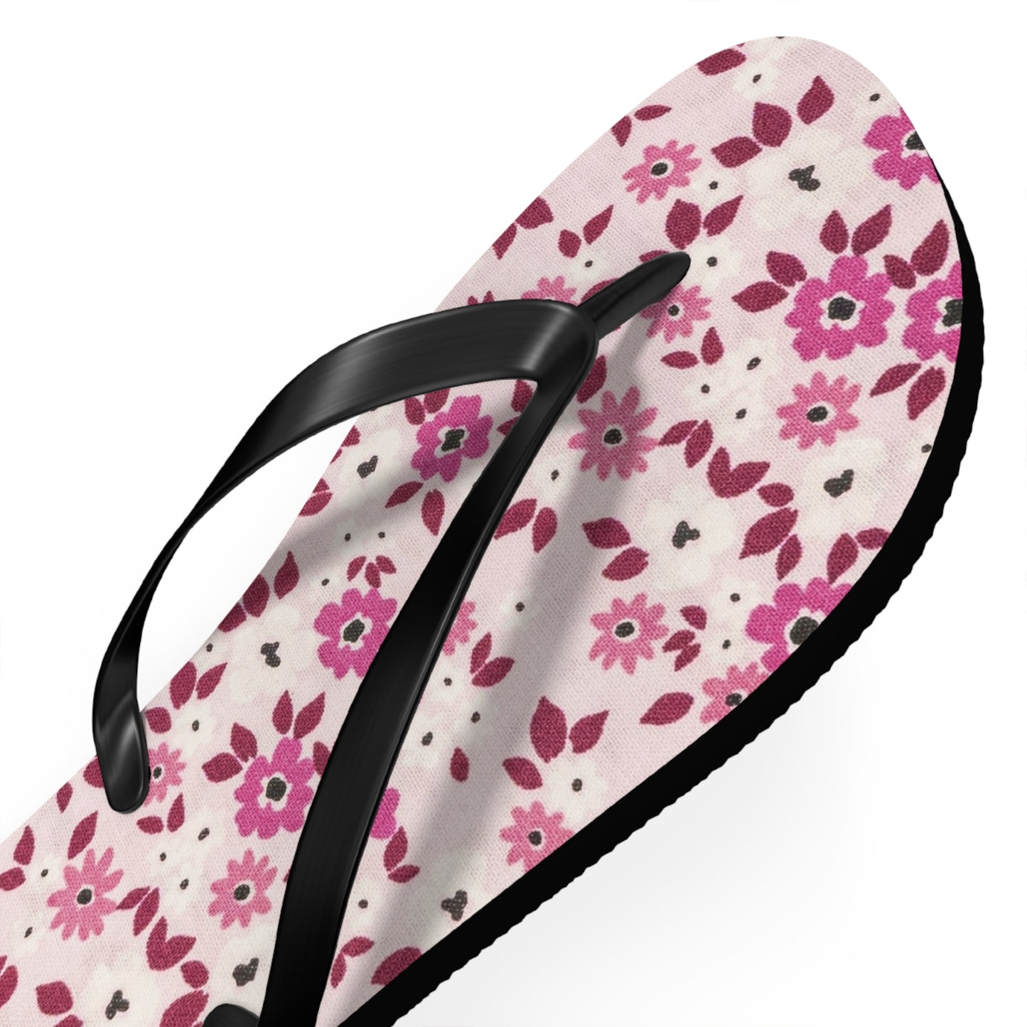 Waves And Sun Sandals Red And Pink Flowers Summer Flip Flops Slides BRAND NEW