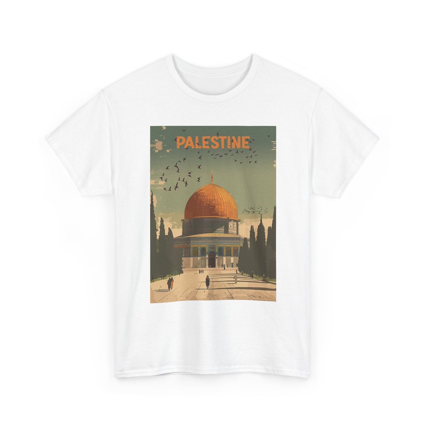 Palestine Graphic T Shirt Retro Art Poster Vintage Unisex Heavy Cotton Tee
