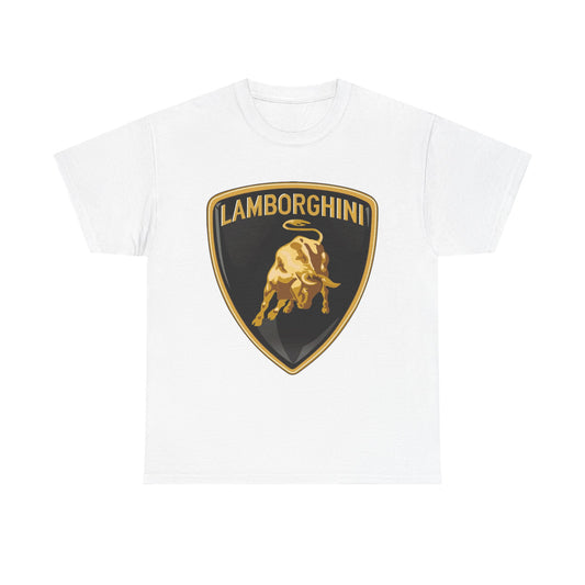 Lamborghini Graphic T Shirt Vintage Logo Retro Unisex Heavy Cotton Tee