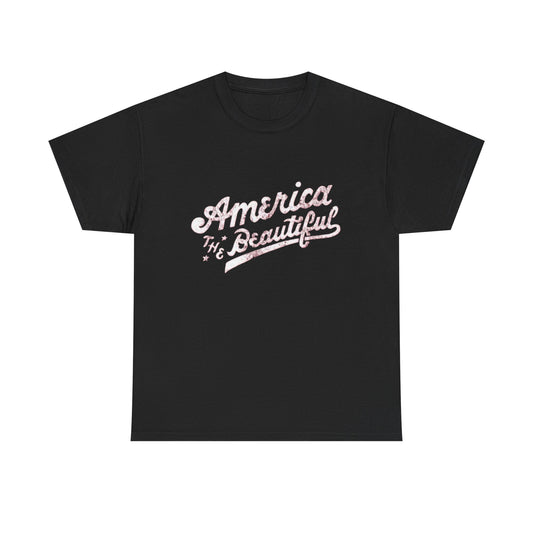 America The Beautiful Graphic T Shirt Heavy Cotton Tee