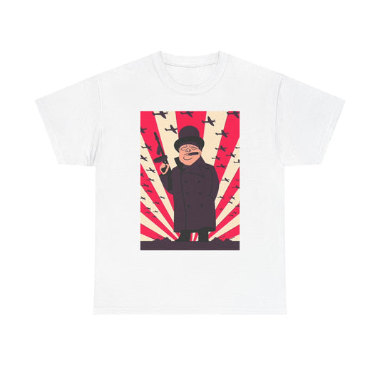 Winston Churchill T Shirt Retro Cartoon Graphic Character Unisex Heavy Cotton