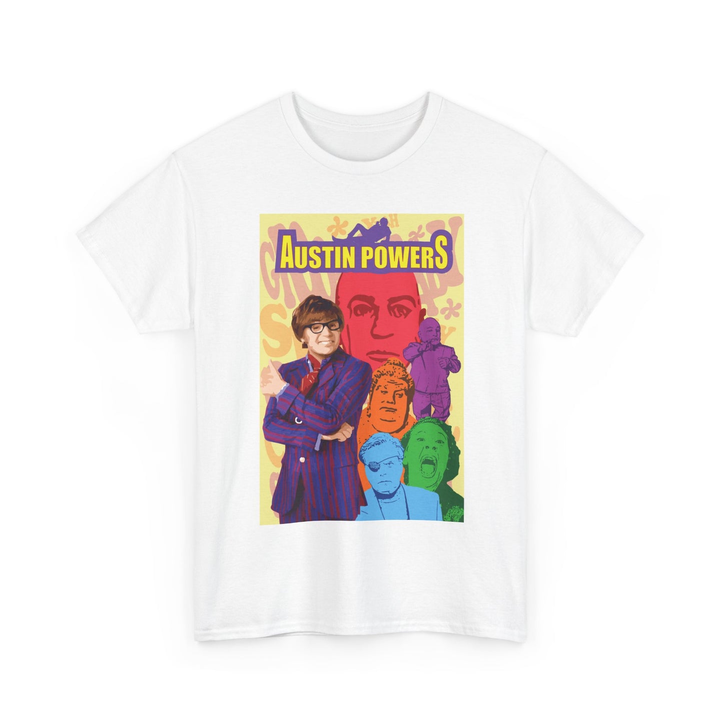 Austin Powers Shirt Vintage Movie Poster Funny Comedy Unisex Heavy Cotton Tee