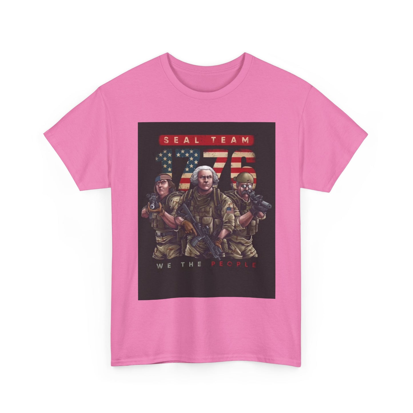 Navy Seals Team Tshirt 1776 America July 4th Flag Unisex Heavy Cotton Tee