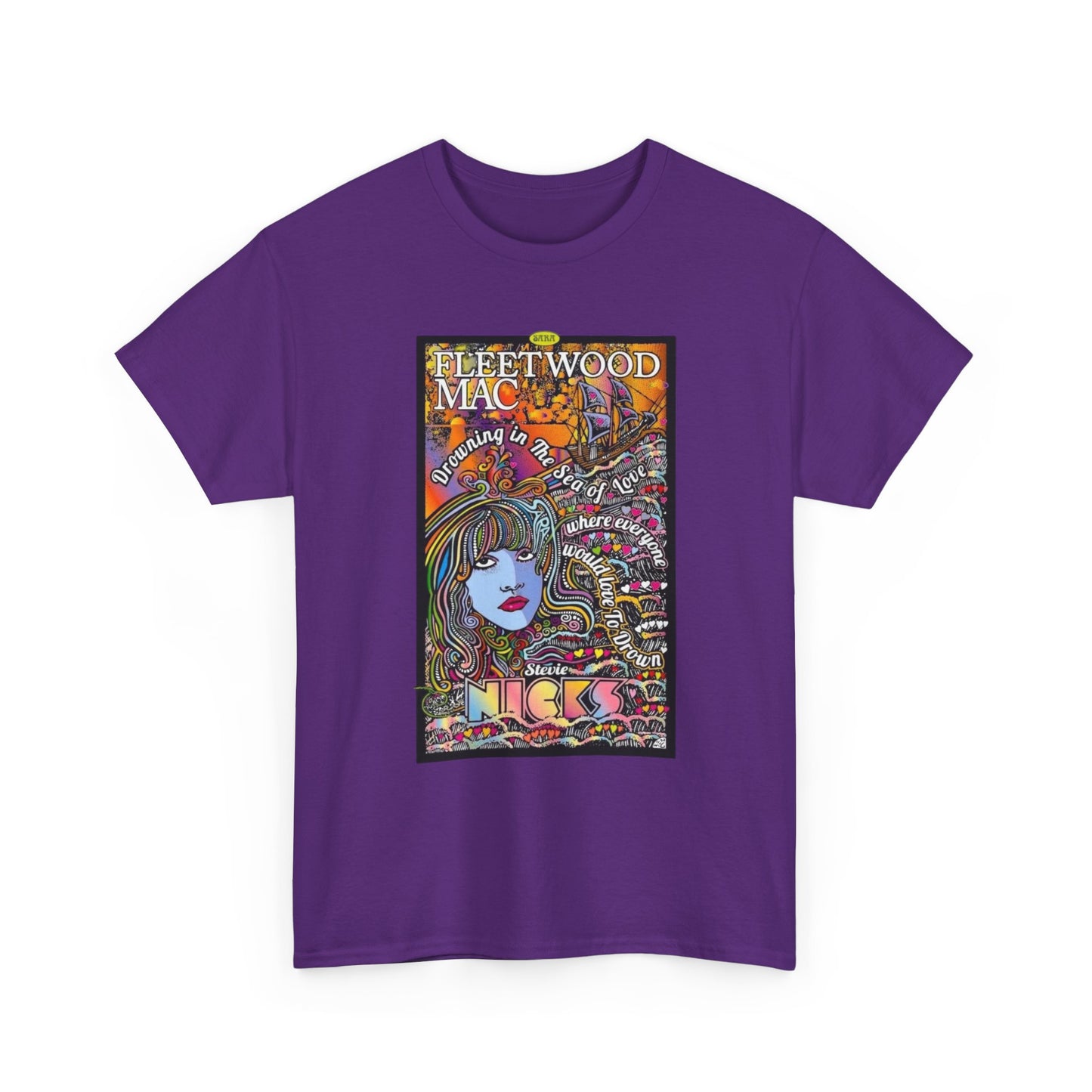 Fleetwood Mac T-shirt graphic vintage art 70s Unisex Heavy Cotton Tee