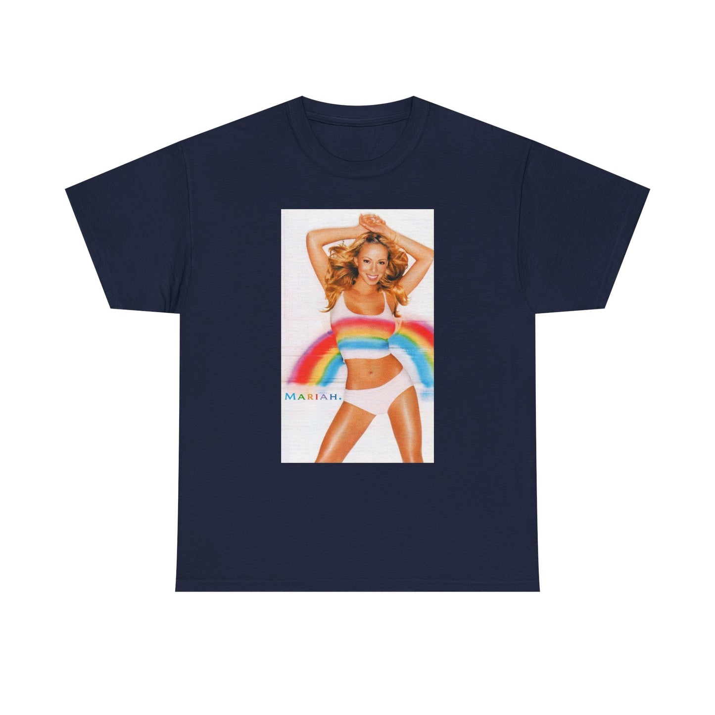 Mariah Carey T-shirt vintage Adam Sandler retro rainbow Unisex Heavy Cotton Tee
