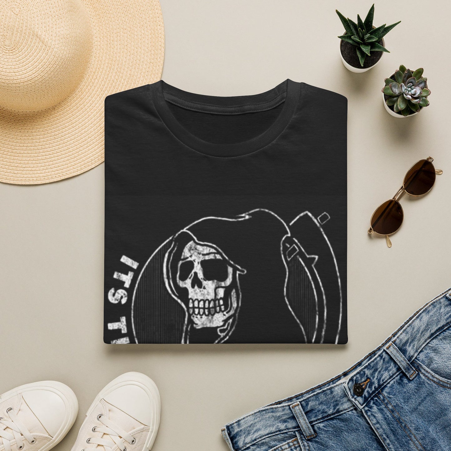 Its Time Graphic T Shirt Vintage Grim Reaper Death Unisex Softstyle T-Shirt