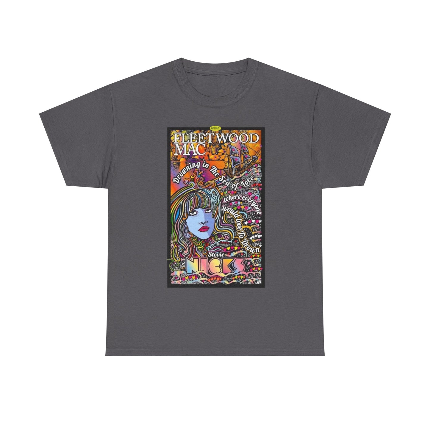 Fleetwood Mac T-shirt graphic vintage art 70s Unisex Heavy Cotton Tee