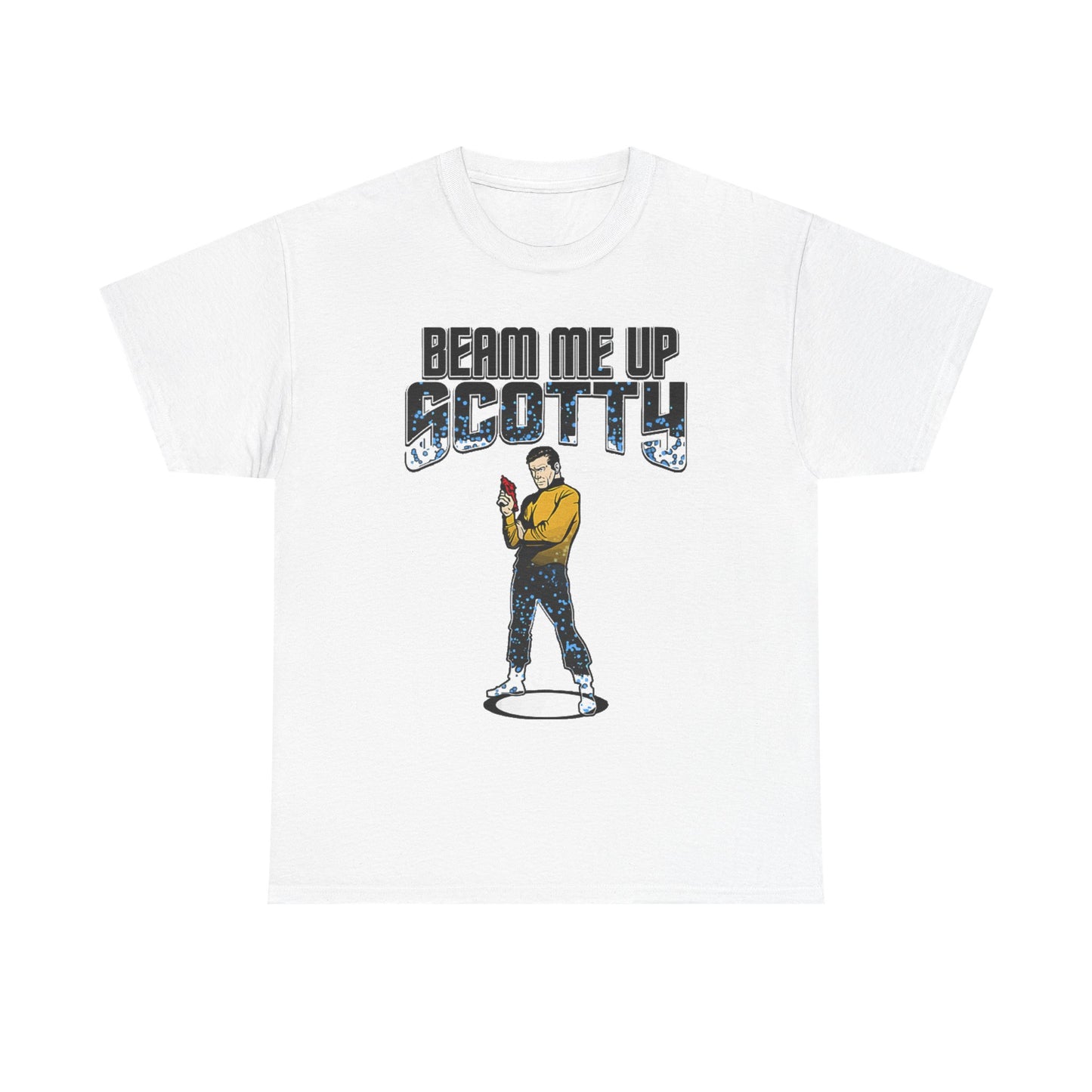 Beam Me Up Scotty Shirt Vintage Retro Graphic Sci Fi Aliens Unisex Heavy Cotton