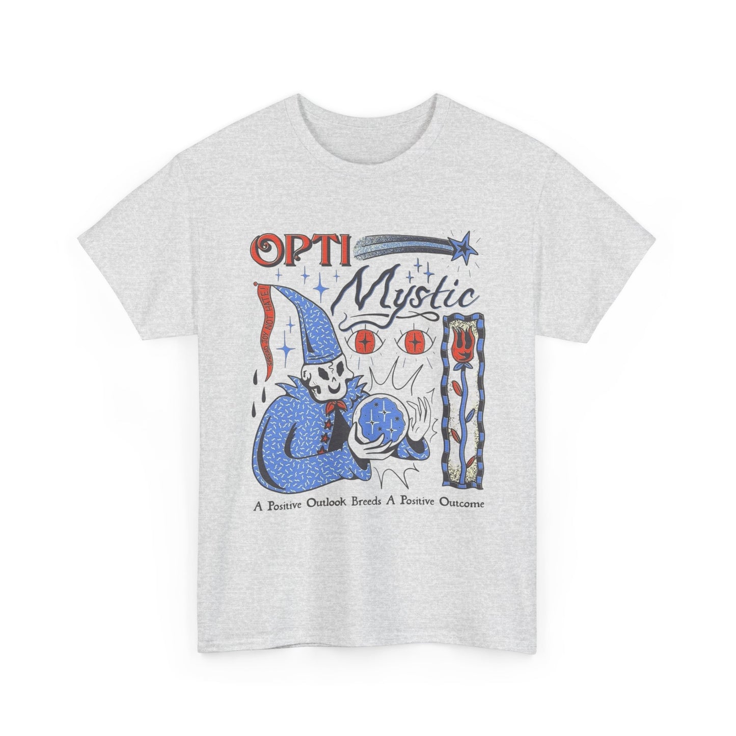 Opti Mystic Funny Wizard Retro T Shirt Unisex Heavy Cotton Tee