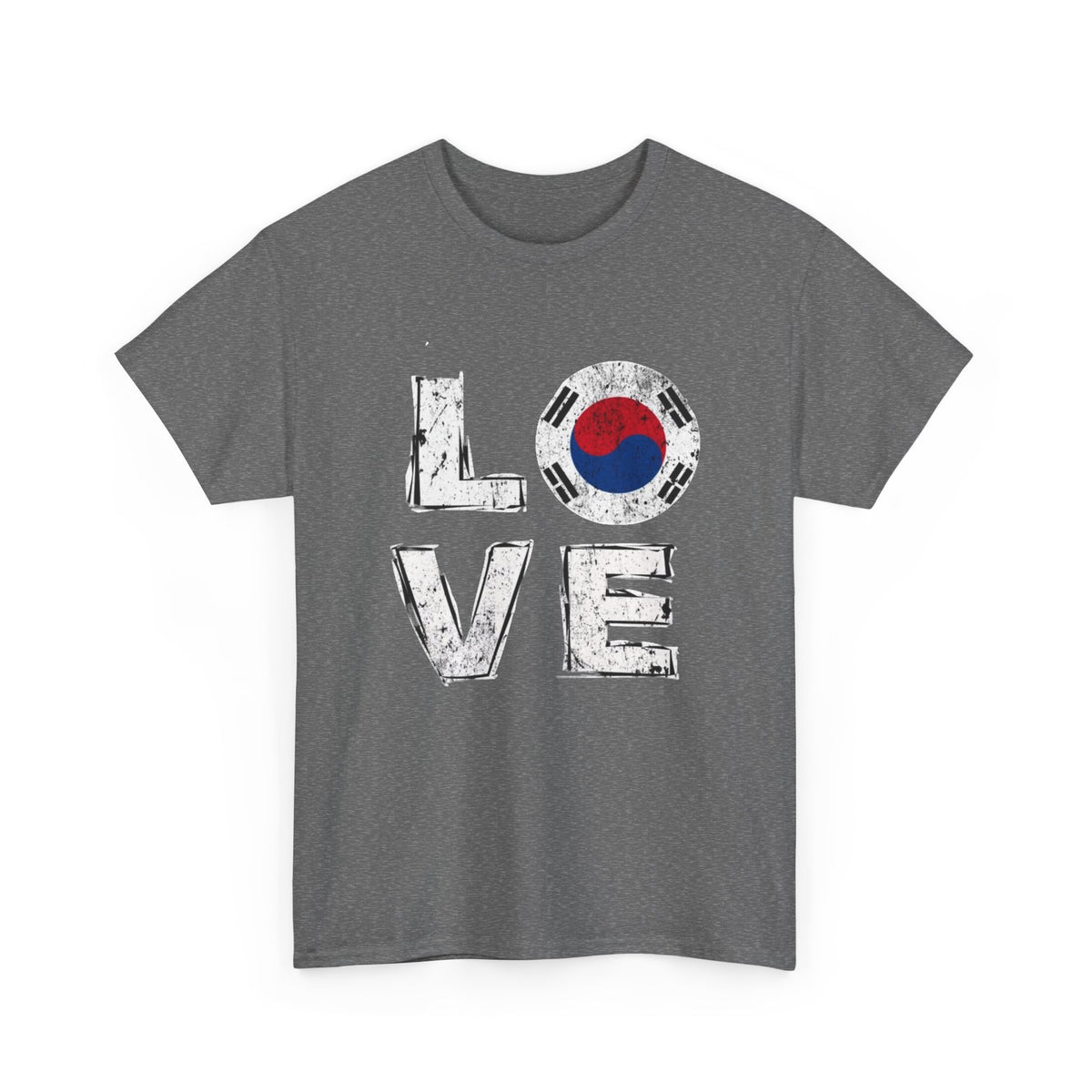 Love South Korea Graphic T Shirt Men's Heavy Cotton Tee