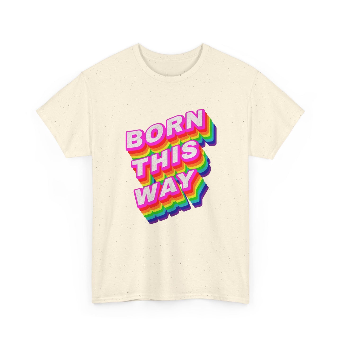 Born This Way Rainbow Flag Graphic T-Shirt Cotton Tee New Gift Vintage