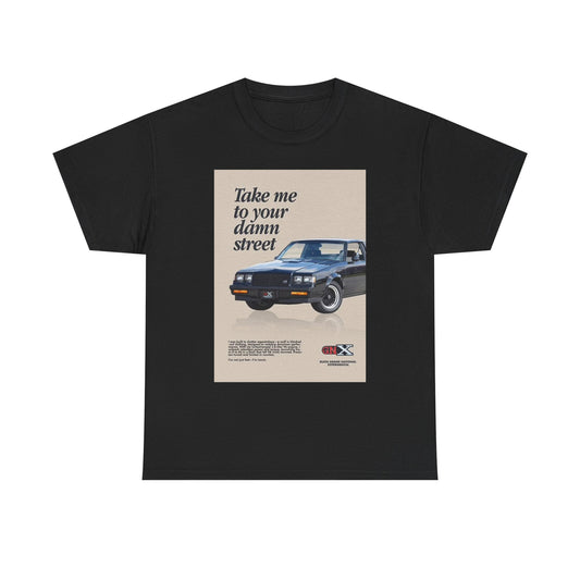 Black Grand National Graphic T Shirt Muscle Car Poster Unisex Heavy Cotton Tee