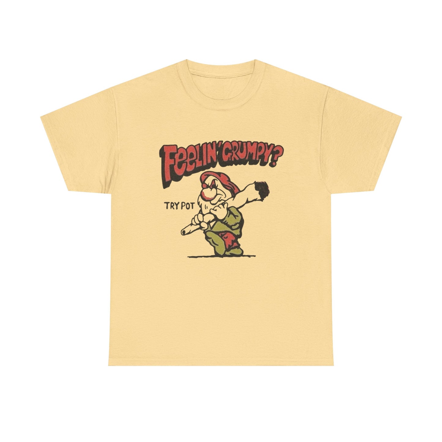 Feeling Grumpy Try Pot Vintage Graphic T-Shirt Unisex Heavy Cotton Tee