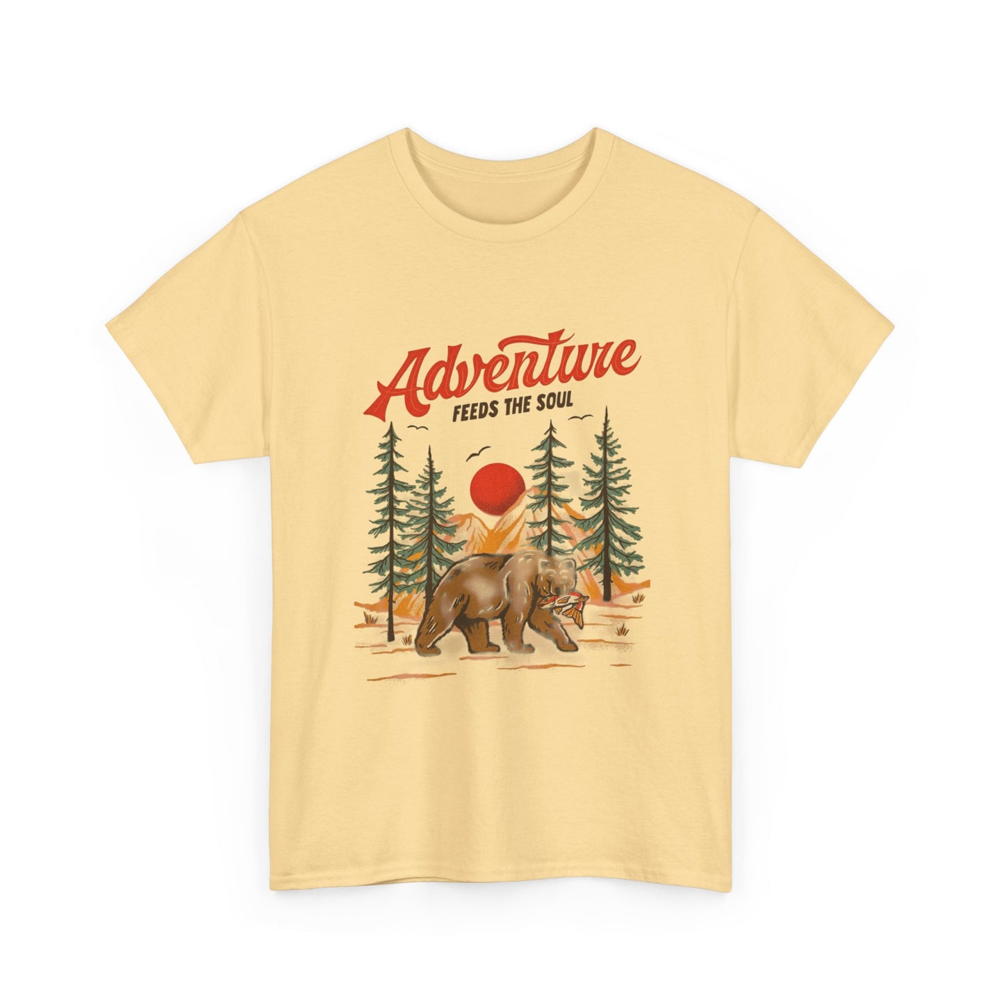 Adventure Feeds The Soul Camping Graphic T-Shirt Cotton Tee New Gift Vintage