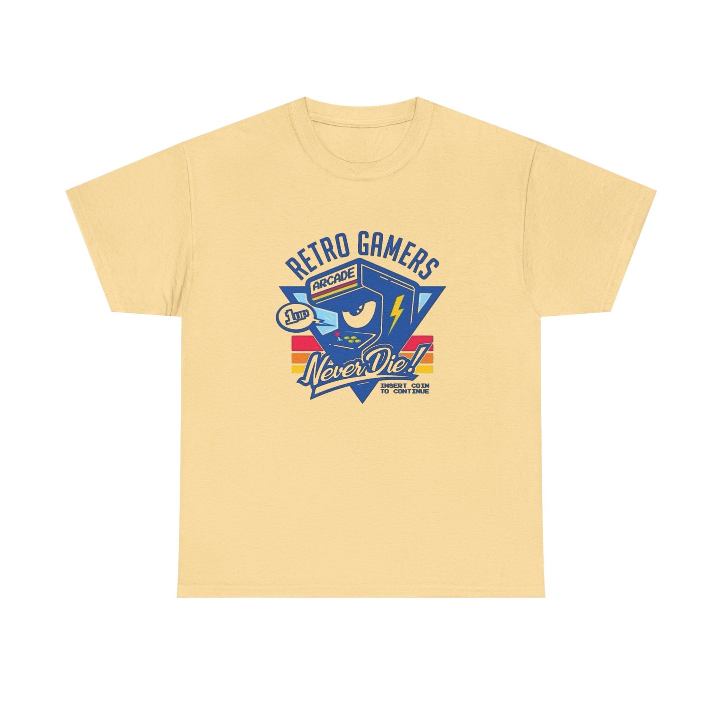 Retro Gamers Never Die Graphic T Shirt NEW Adult Regular Sizing Tee