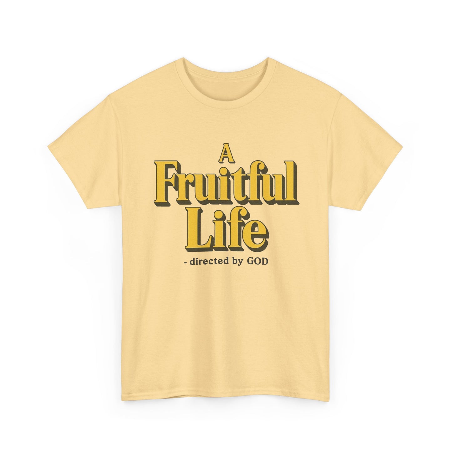A Fruitful Life Directed By God Graphic T Shirt Men's Heavy Cotton Tee