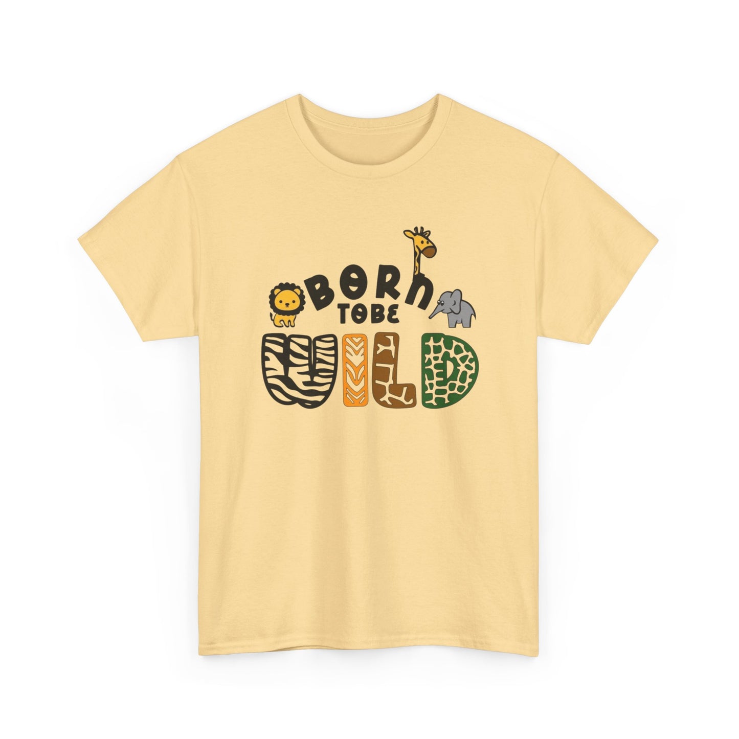Born To Be Wild Zoo Animals Graphic T-Shirt Cotton Tee New Gift Vintage