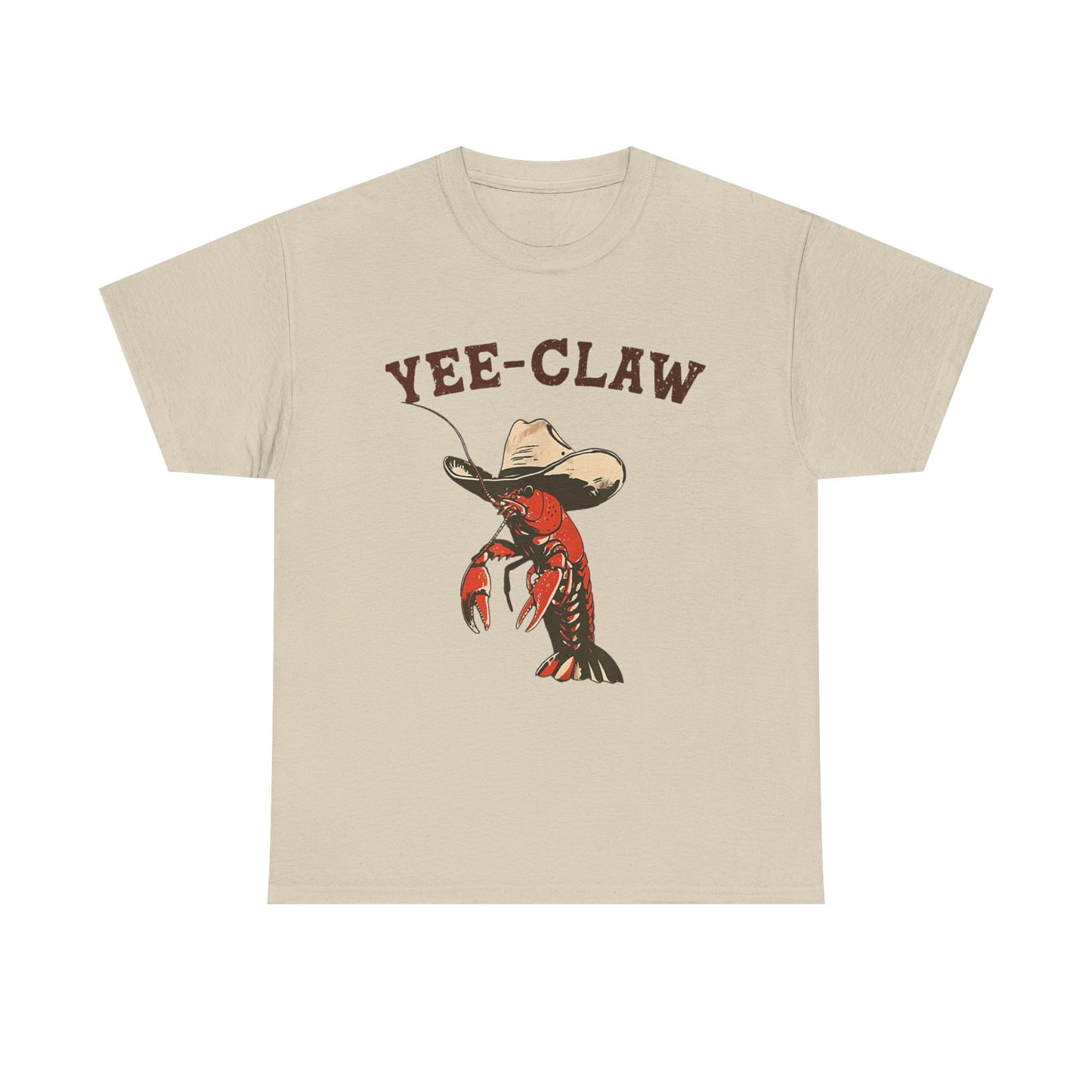 Yee Claw Crawfish Funny Cowboy Graphic T Shirt NEW Cotton Tee Gift