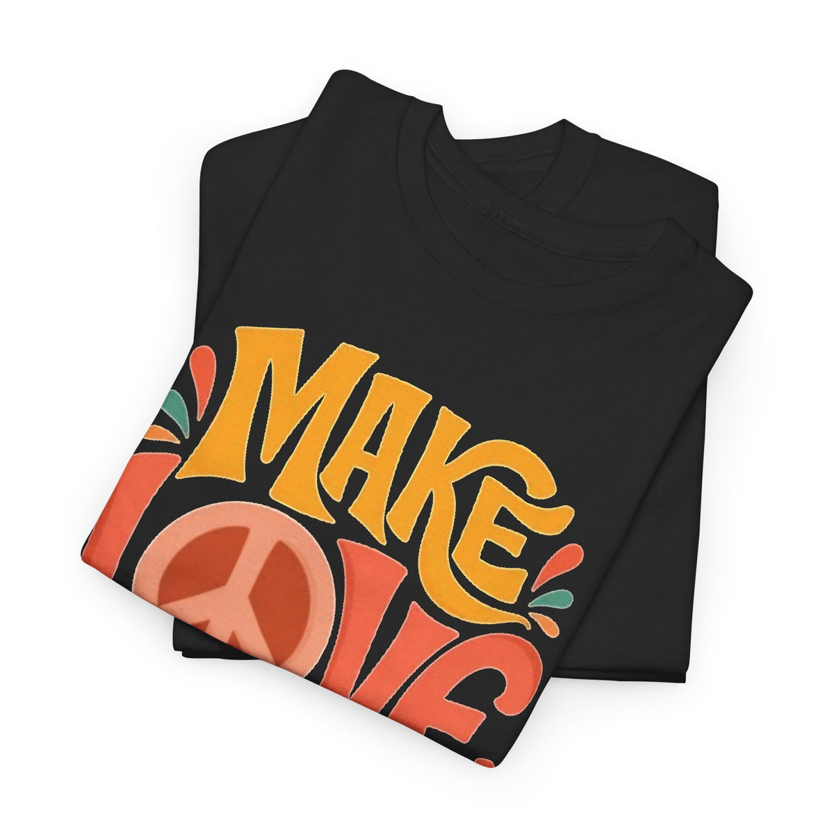 Make Love Not War Vintage Graphic T Shirt Men's Classic Heavy Cotton Tee