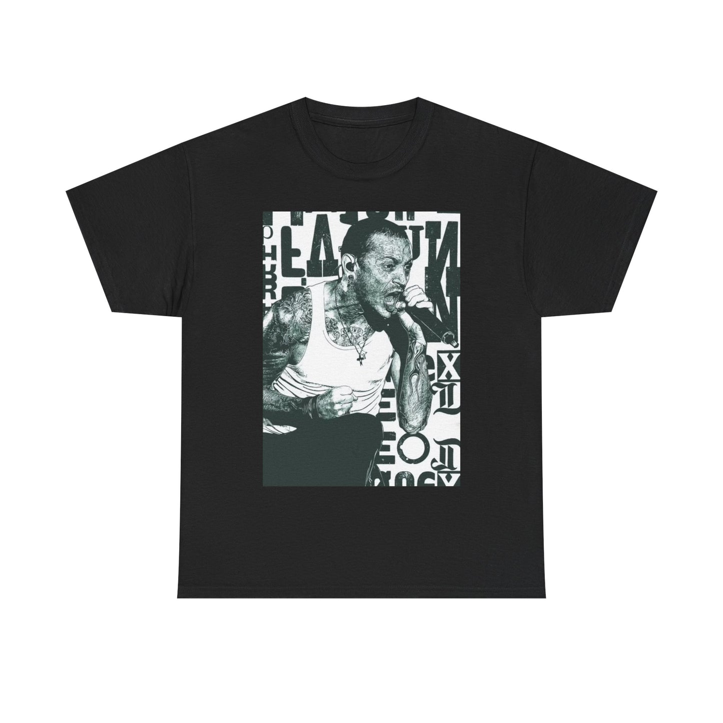 Chester Bennington TShirt Singing LP Stage Art Unisex Heavy Cotton Tee