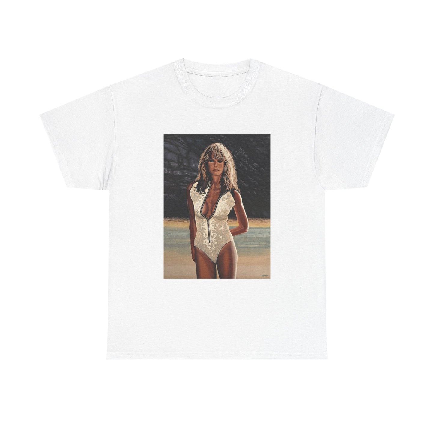 Farrah Fawcett Tshirt Charlies Angels Vintage Model Unisex Heavy Cotton Tee 70s