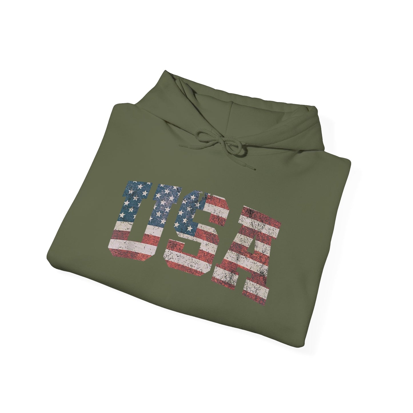 USA American Flag Retro Graphic Hoodie Men's Heavy Blend™ Hooded Sweatshirt