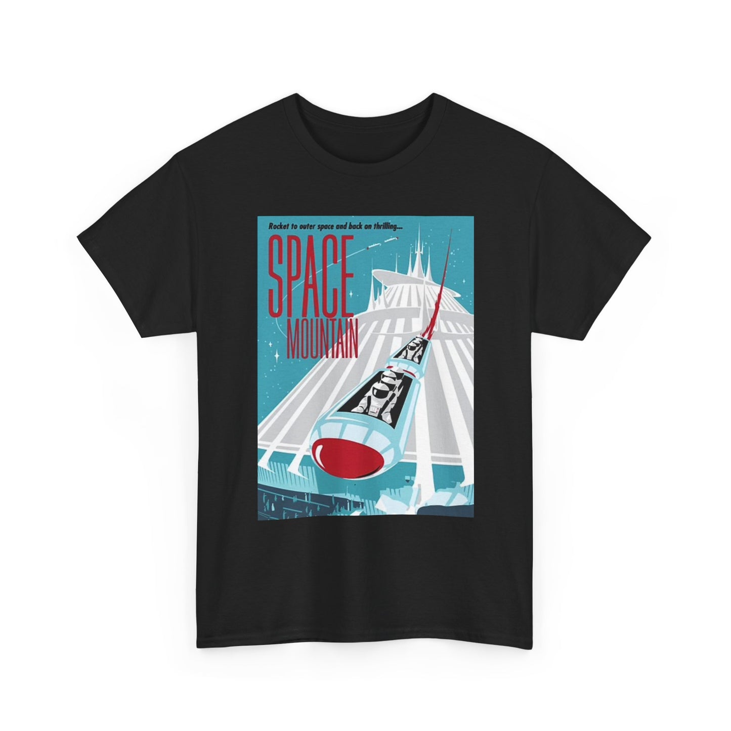 Space Mountain Graphic T Shirt Retro Florida Park Unisex Heavy Cotton Tee