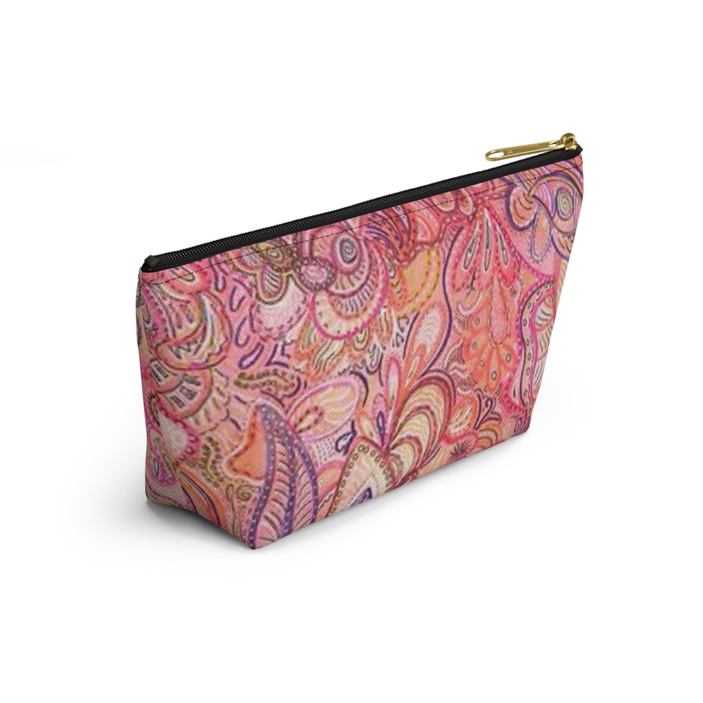 Morrocan All Over Print Travel Bag Multi Color Accessory Pouch w T-bottom Pink