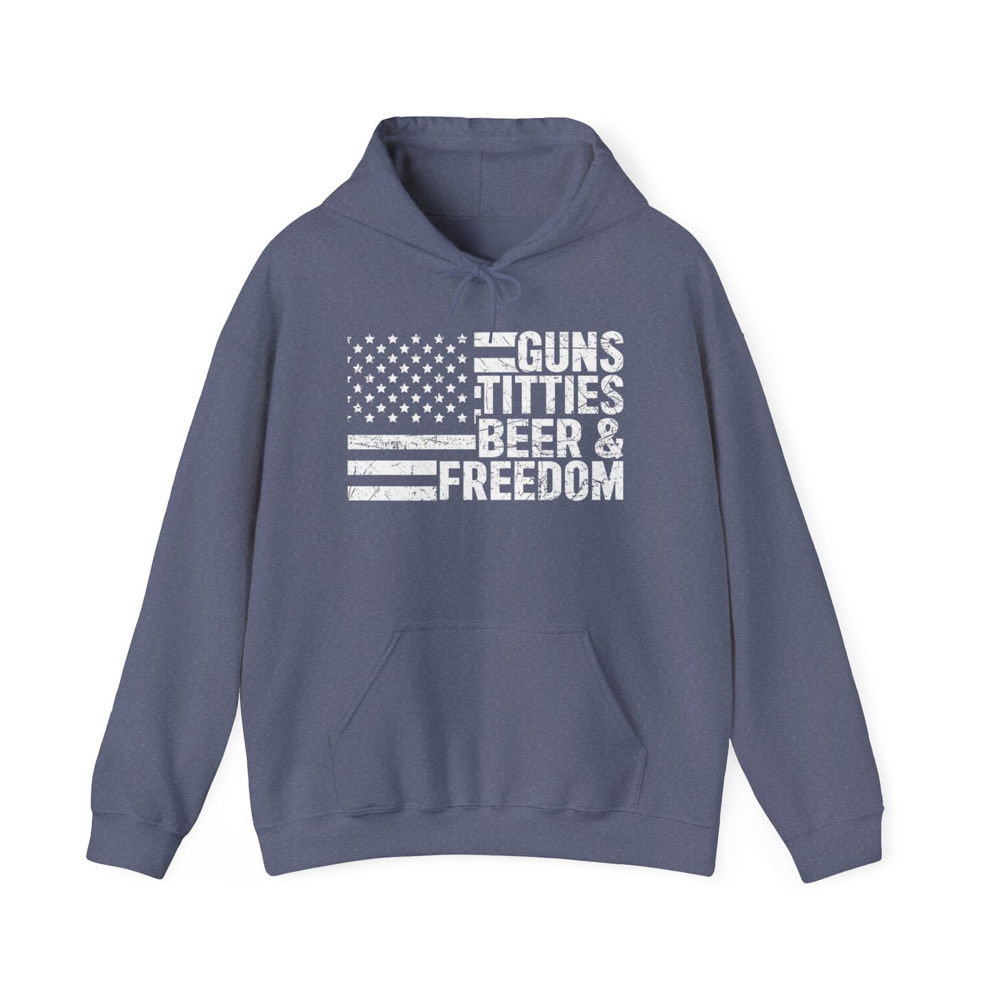 Guns Beer Freedom Women Flag Graphic Hoodie Heavy Blend Sweatshirt NEW