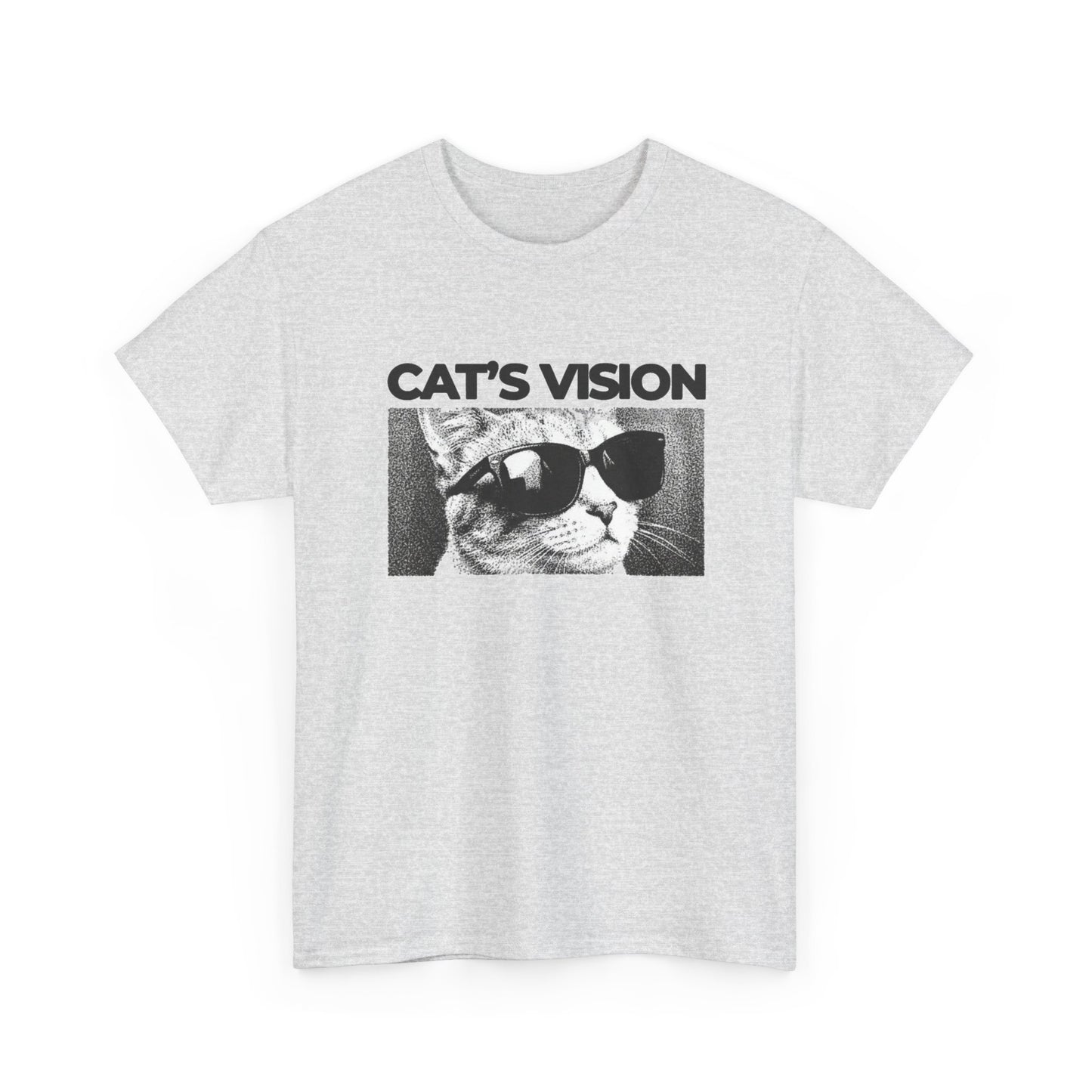 Cool Cat Retro Sun Glasses Graphic T Shirt Regular Men's Heavy Cotton Tee