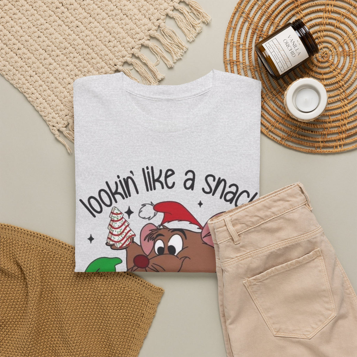 Lookin Like a Snack Funny Snack Character T-Shirt Men's Graphic Tee Christmas