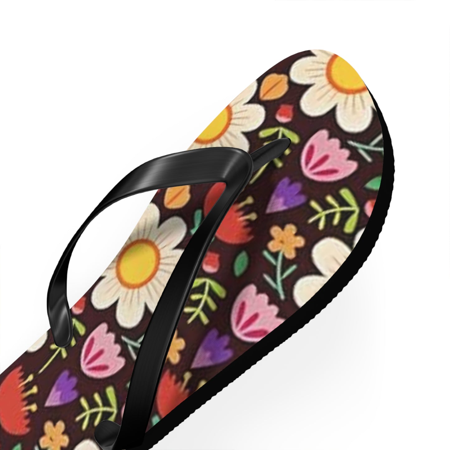 Waves And Sun Sandals Flower Bouquet Summer Flip Flops Slides BRAND NEW
