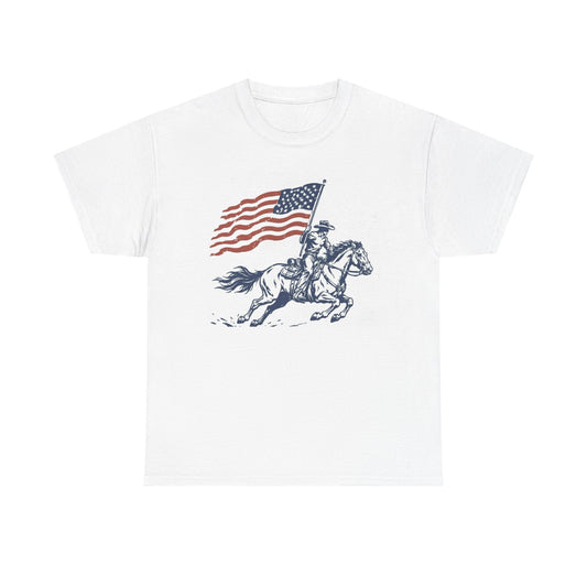 American Cowboy USA Graphic T Shirt Men's Heavy Cotton Tee