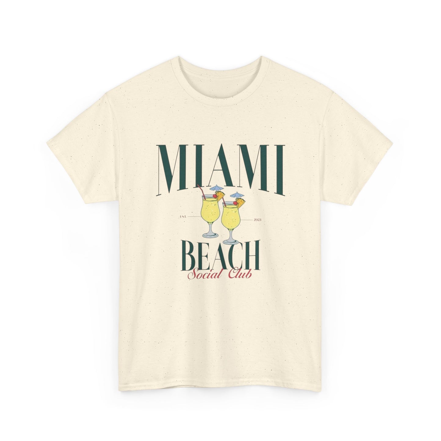 Miami Beach Social Club Graphic T Shirt NEW Unisex Heavy Cotton Tee
