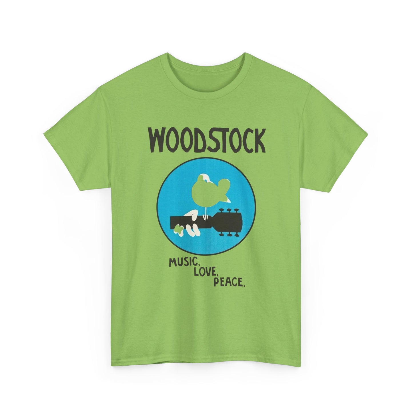 Woodstock Vintage Music Love Peace Graphic T Shirt Unisex Heavy Cotton Tee