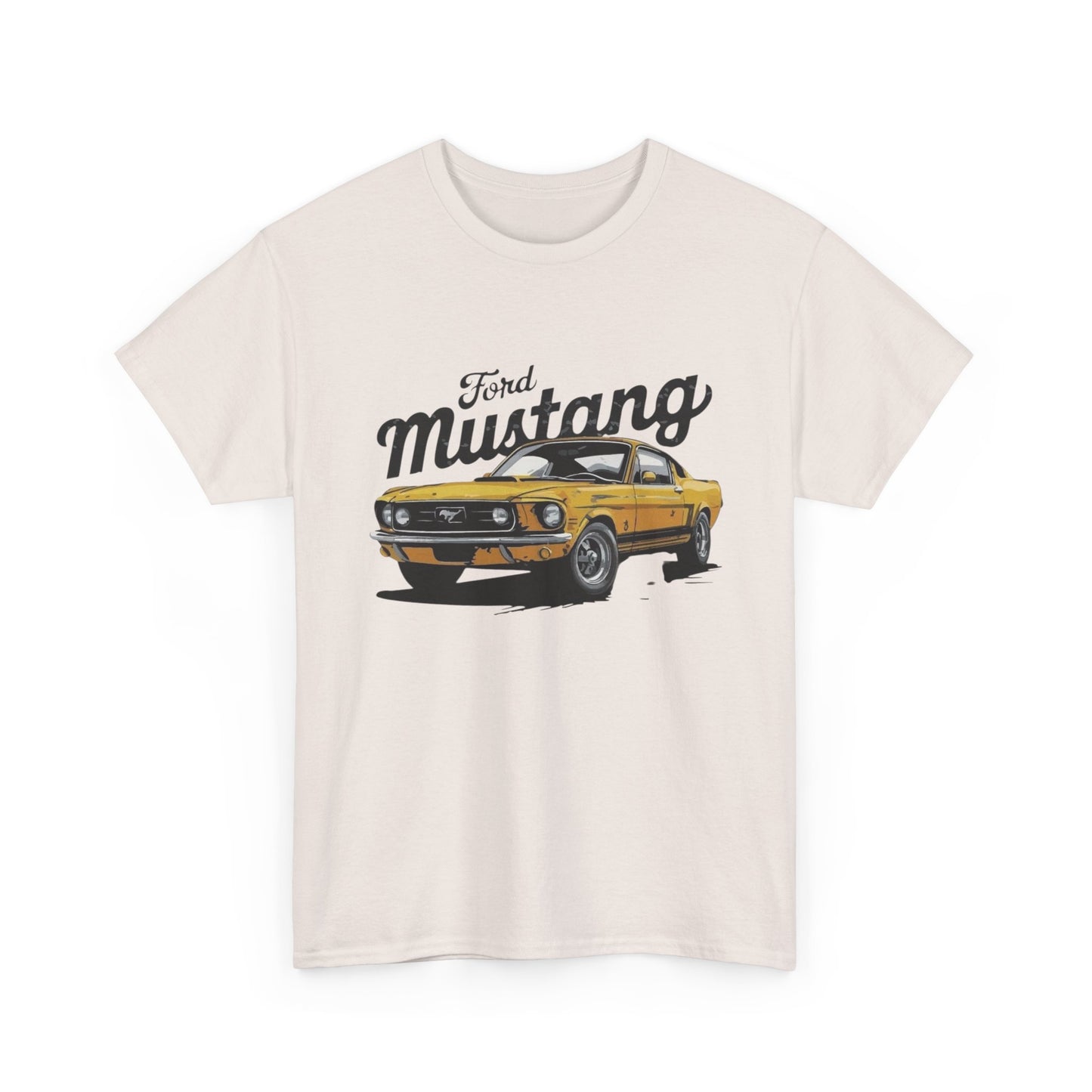 Ford Mustang Retro Graphic T Shirt Men's Heavy Cotton Tee