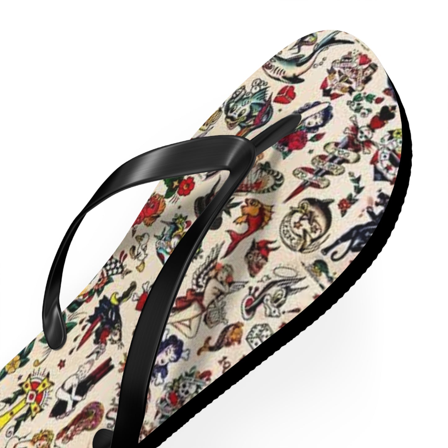 Sailor Jerry Tattoos Sandals, Beach Shoes, Vacation Flip Flops, Pool Slides