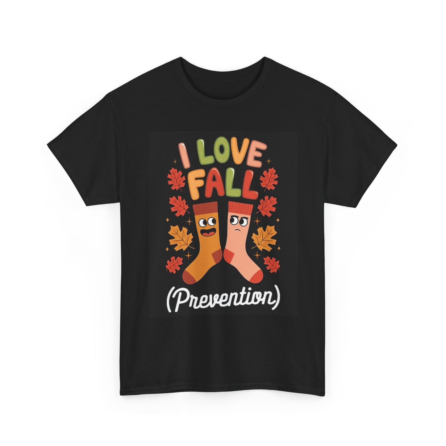 I Love Fall Socks Graphic T Shirt Funny Unisex Heavy Cotton Tee