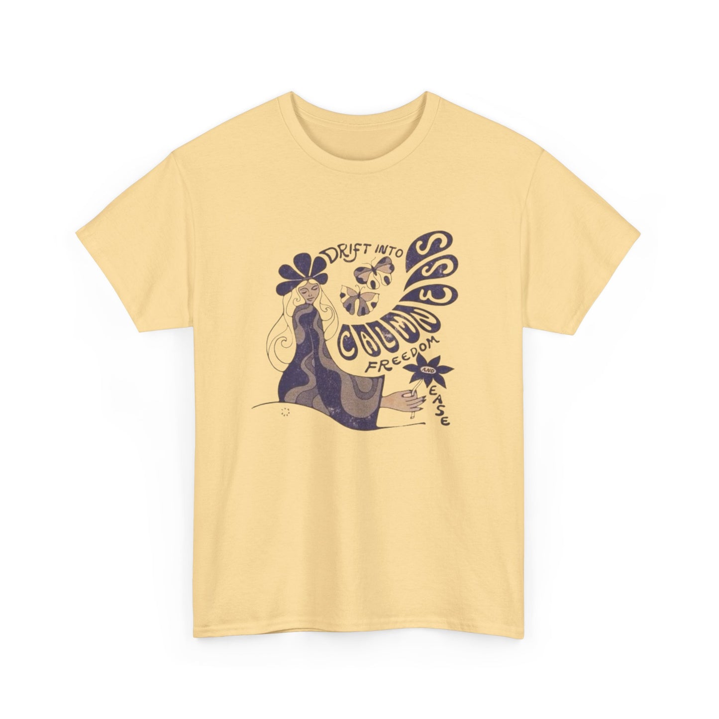 Drift Into Calmness Art Graphic T Shirt NEW ADULT Unisex Heavy Cotton Tee